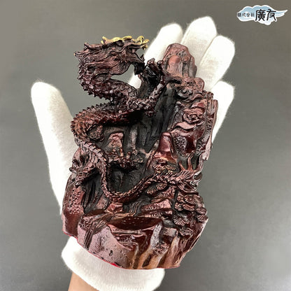 銅製「金龍上山」●天然水晶20mm玉×1個【再入荷新商品】