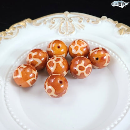高級龍紋 財神天珠 (丸)16~16.9mm(1個)【新商品】