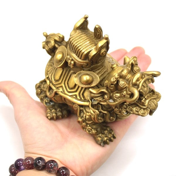 銅製 集宝 龍亀